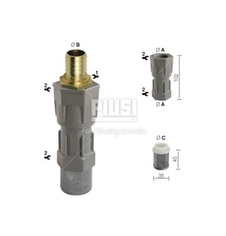 Донный фильтр для дизельного топлива PIUSI Foot valve Ø 20 mm F00612000